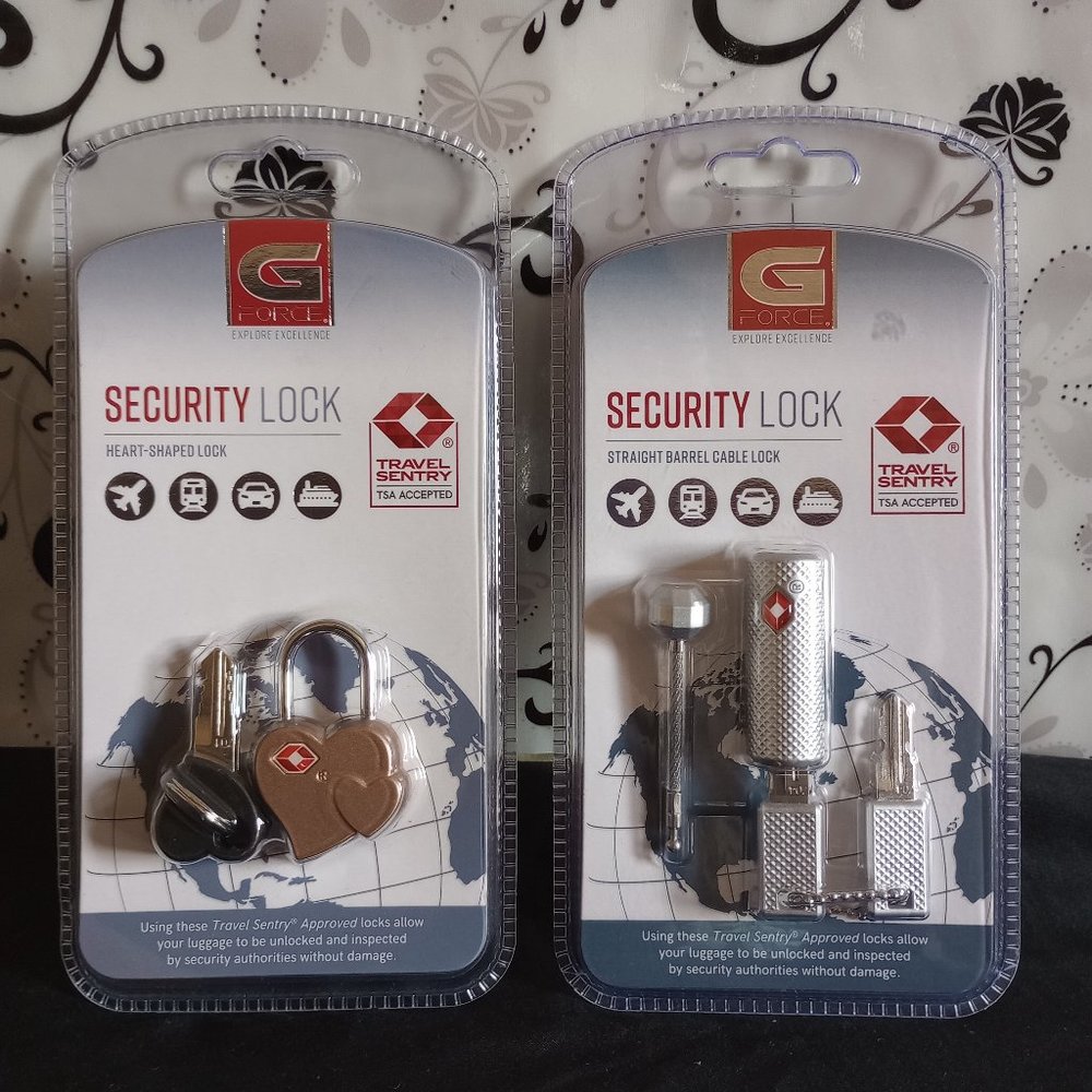 GFORCE Security Locks Heart-Shaped & Straight Barrel Cable - TSA Accepted